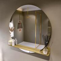 MONDIAZ SPOT spiegel rond 110cm met Spiegelplanchet kleur Oro.