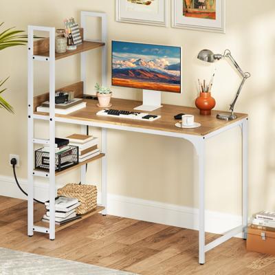 Bureau met Oplaadstation 120 x 65 cm Computerbureau met Open Boekenrek Natuur