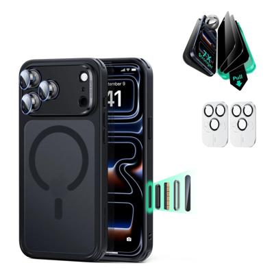 iPhone 17 Pro Bundle Classic Hybrid Magnetic Case (Camera Control) and Armorite Privacy Screen Protector - Frosted Black