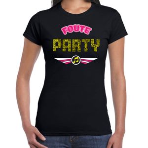 Foute party t-shirt - dames - zwart - foute party outfit/kleding