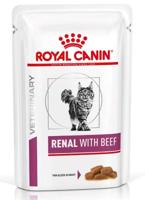 ROYAL CANIN Vet Renal Feline with Beef Nat kattenvoer Stukjes in saus Kip, Varkensvlees, Rundvlees 12x85 g