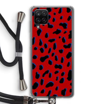 Red Leopard: Samsung Galaxy A12 Transparant Hoesje met koord