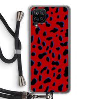 Red Leopard: Samsung Galaxy A12 Transparant Hoesje met koord
