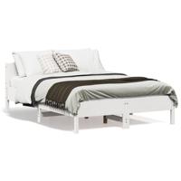 Bedframe zonder matras massief grenenhout wit 135x190 cm