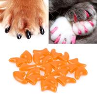 20 stuks siliconen zachte kat nagel caps/kat poot klauw/huisdier nagel beschermer/kat nagel cover maat: L (oranje)