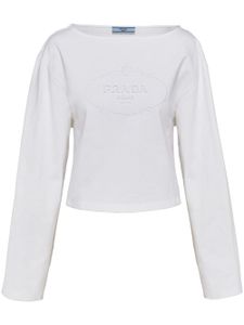 Prada t-shirt à logo embossé - Blanc