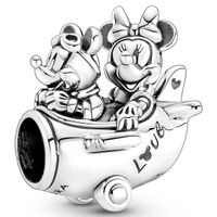 Pandora Disney 790108C00 Bedel Mickey and Minnie Airplane zilver - thumbnail