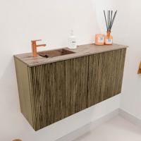 Toiletmeubel Mondiaz Joya Dlux | 80 cm | Meubelkleur Dusk | Faye wastafel Arena Wasbak Links | 1 kraangat