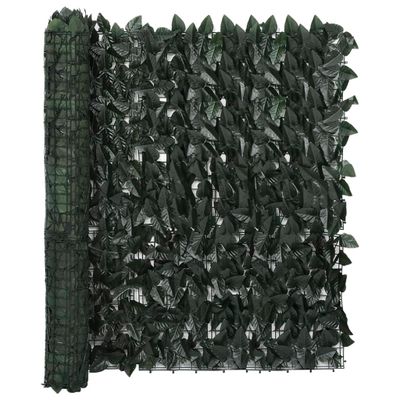 VidaXL Balkonscherm met donkergroene bladeren 400x100 cm