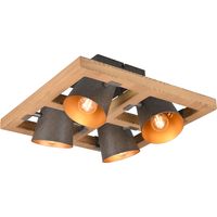 LED Plafondspot - Trion Bimm - E14 Fitting - 4-lichts - Rond - Antiek Nikkel - Aluminium - thumbnail