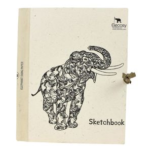 Schetsboek Small met Zwart Bladzijden Olifant