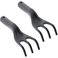 Handhark - Set van 2x stuks - zwart - 25 cm - kunststof - hark - Tuingereedschap - moestuin Handhark - Set van 2x stuks - zwart - 25 cm - kunststof - hark - Tuingereedschap - moestuin