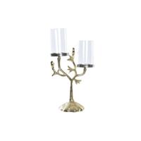 Kandelaar DKD Home Decor Kristal Gouden Aluminium Vogels (29 x 15 x 48 cm) - thumbnail