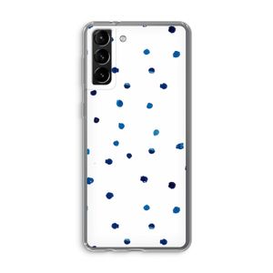 Blauwe stippen: Samsung Galaxy S21 Plus Transparant Hoesje