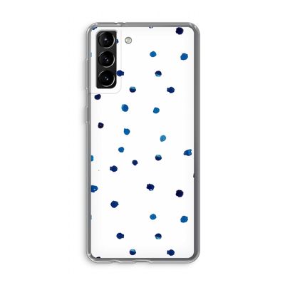 Blauwe stippen: Samsung Galaxy S21 Plus Transparant Hoesje