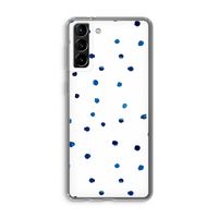 Blauwe stippen: Samsung Galaxy S21 Plus Transparant Hoesje
