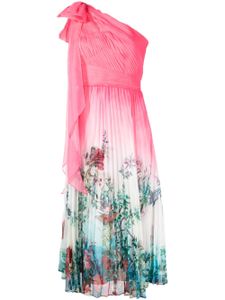 Marchesa Notte robe plissée à fleurs - Rose