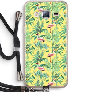Flamingo party: Samsung Galaxy J3 (2016) Transparant Hoesje met koord