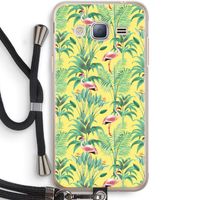 Flamingo party: Samsung Galaxy J3 (2016) Transparant Hoesje met koord