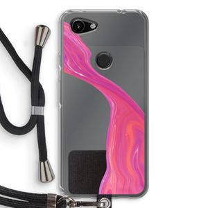 Paarse stroom: Pixel 3a Transparant Hoesje met koord