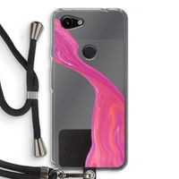 Paarse stroom: Pixel 3a Transparant Hoesje met koord