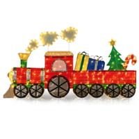 Verlichte Treinset met Realistische Rook Kersttrein met Kerstboom & LED-lampen