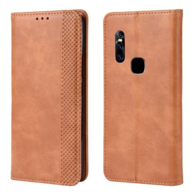 Magnetische Buckle retro Crazy Horse textuur horizontale Flip lederen case voor vivo V15 met houder & kaartsleuven & fotolijstjes (bruin)