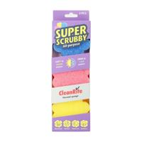 CleanRite Super scrubby spons 3-delig all purpose