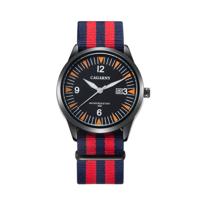 CAGARNY 6859 beknopte stijl Ultra dun waterdicht Quartz Wrist Watch with gestreepte Nylon Band