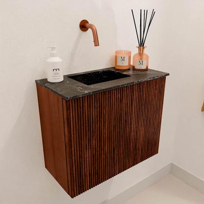Toiletmeubel Mondiaz Joya Dlux | 50 cm | Meubelkleur Ruby | Faye wastafel Lava Wasbak Links | Zonder kraangat(en)
