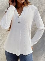 Notched Loose Buttoned Casual Shirt