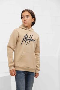 Malelions Striped Signature Hoodie Kids Beige/Donkerblauw - Maat 128 - Kleur: Beige | Soccerfanshop