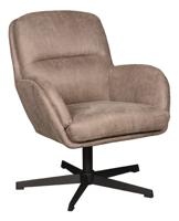 LABEL51 Draaifauteuil 'Moss' Micro Suede, kleur Taupe