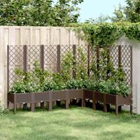 VidaXL Plantenbak met latwerk 200x160x142 cm polypropeen bruin