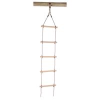 SwingKing Touwladder met Houten Treden, 190cm