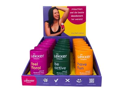 The LEKKER Company Display deodorant sticks - 3 x 6 stuks