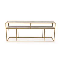 STALUX Side-table Teun 200cm - goud / beton - thumbnail