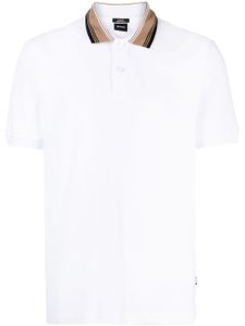 BOSS chemise en coton à col rayé - Blanc
