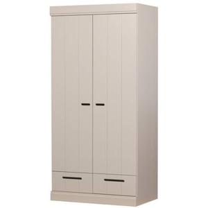 Woood Connect Kledingkast H 195 x B 94 x D 53 cm - Lades, Plank en Roede - Beige