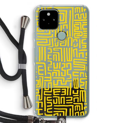 Majorelle Blue Print: Pixel 5 Transparant Hoesje met koord