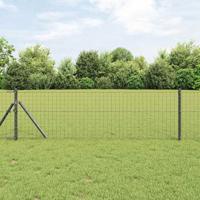 VidaXL Hek met paal grijs 0,4 x 10 m staal en pvc