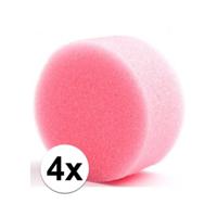Superstar Grimas schmink sponsje - 4x - rond - D6 x H3 cm - grimeren voor kinderen en volwassenen