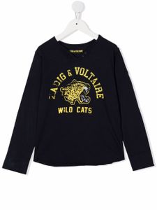 Zadig & Voltaire Kids t-shirt Wild Cats à imprimé graphique - Bleu