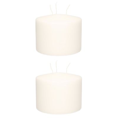 3x stuks witte multi lont kaars/mammoetkaars 15 x 12 cm 104 branduren
