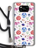 Bloemetjes: Xiaomi Poco X3 NFC Transparant Hoesje met koord Bloemetjes: Xiaomi Poco X3 NFC Transparant Hoesje met koord