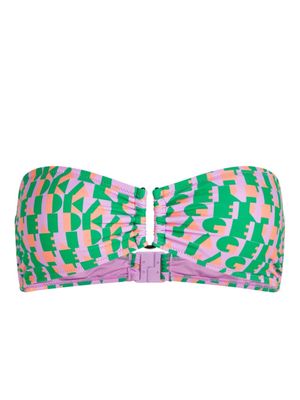 Karl Lagerfeld haut de bikini à imprimé abstrait - Violet