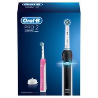 Oral-B elektrische tandenborstel Pro 2 2950N Duo zwart en roze - 2 poetsstanden - thumbnail