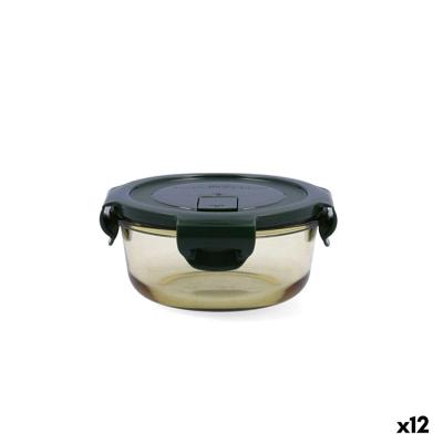 Hermetische Lunchtrommel Bidasoa Infinity Rond 390 ml Geel Glas (12 Stuks)