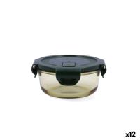 Hermetische Lunchtrommel Bidasoa Infinity Rond 390 ml Geel Glas (12 Stuks)