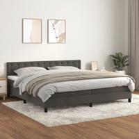 Boxspring met matras fluweel donkergrijs 200x200 cm SKU: V3141564